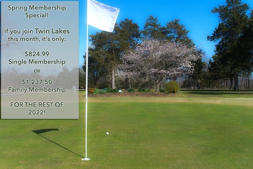 Twin Lakes Golf prorated prices