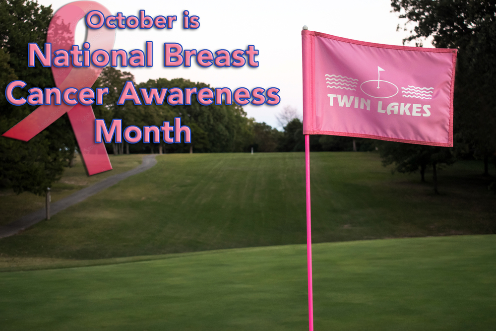 twin lakes pink flag and national breast cancer awareness month