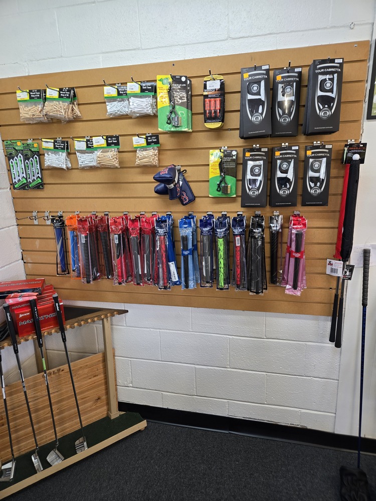 Display of various golf accessories